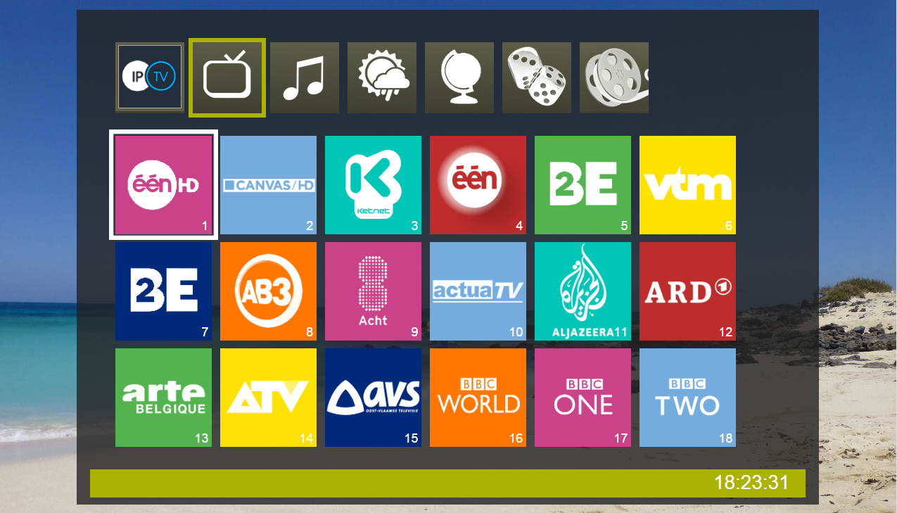 IPTV System 2 menu tv